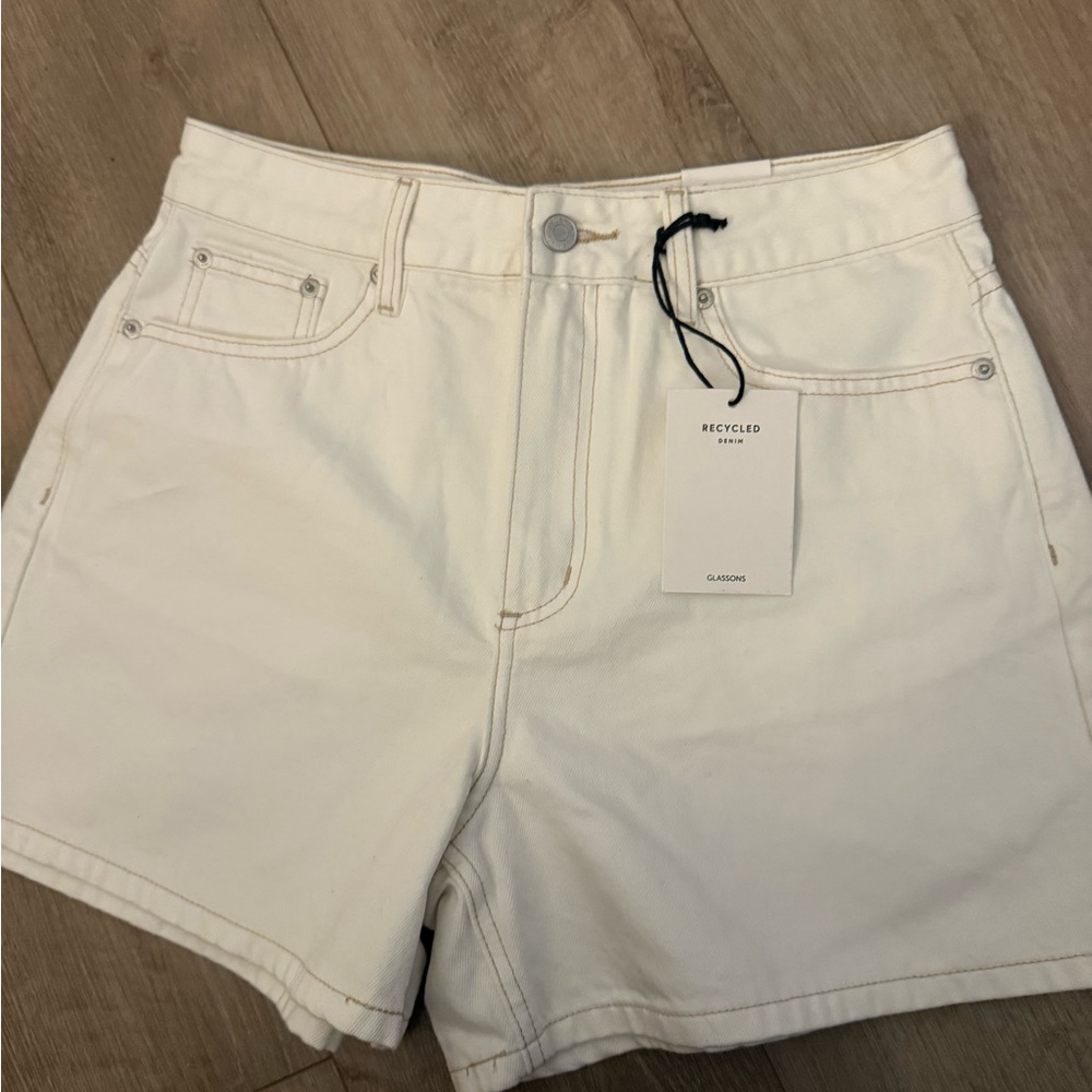Galssons White Denim Shorts